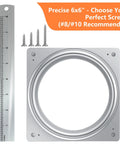 Heavy Duty 6 Inch Square Lazy Susan Bearing For Smooth Rotation Zinc Plated Rust Resistant Turntable Hardware Low Profile Design For Kitchen Cabinets Shelves And DIY Projects 500 Lb Capacity, shown with ruler and screws.