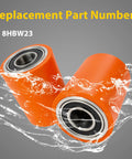 Heavy Duty Load Wheel For Toyota 8HBW23 Electric Pallet Jack Lift Truck, orange replacement roller with steel bearing.