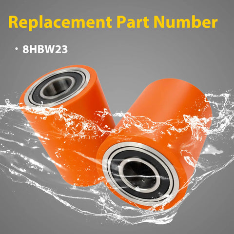Heavy Duty Load Wheel For Toyota 8HBW23 Electric Pallet Jack Lift Truck, orange replacement roller with steel bearing.