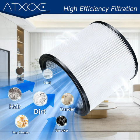 Replacement Filter Kit For 5 Gallon And Up Wet Dry Vacs Includes Dry Filter And Foam Sleeve Compatible With 90304 90350 90333