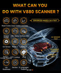 Diagram illustrating features of Pro Grade Car Diagnostic Tool With Live Data and Freeze Frame All In One OBD II Scan Tool.