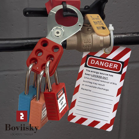 No Nonsense Heavy Duty Lock Out Tag Out Hasp Six Pack Stainless Steel Padlock Assembly Tamper Proof Industrial Control Clasp Built Damn Tough For Your Crew To Lock It Down Right