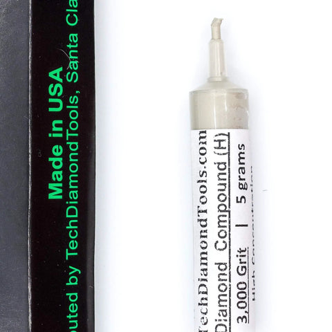 Diamond polishing compound tube, 3,000 grit (3–6 microns), USA-made by Tech Diamond Tools.