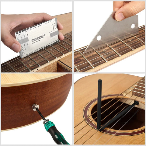 65 Piece Guitar Repair Kit For Pro Level Setup And Maintenance With Fret Leveling Beam Fret Crowning File tools used on guitar