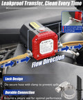 12V 80W Oil Extractor Pump for spill-free engine oil changes and fluid transfer, shown with lock design and hose connections