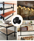 1 Inch Black Pipe Fittings 4 Way Side Outlet Tee Set Of Four Built Tough Malleable Cast Iron Threaded Fittings For Industrial Pipe Shelves Brackets And Vintage Industrial Furniture