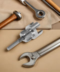 Lapyappe Heavy Duty Pipe Threader Compatible With Drill For Cutting Threads On Pvc And Plumbing Pipes Carbon Steel Build High Accuracy Multi Functional Tool Great For Home Renovation And Pro Job Sites Easy Use Reduces Effort with silver finish and drill bit attachment.