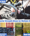 Half Inch Built Tough Heavy Duty Security Cable Lock With Loops For Outdoor Use securing a bike to a metal rail