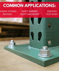 Installed Heavy Duty Three Quarters Inch Wedge Anchors For Concrete And Cement With Zinc Plating Seven Inch Length holding metal beam