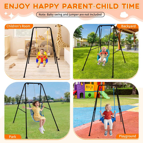 Heavy Duty Foldable Baby Swing Stand, A Frame Metal Swing Stand For Backyard And Indoor Outdoor Use in various settings