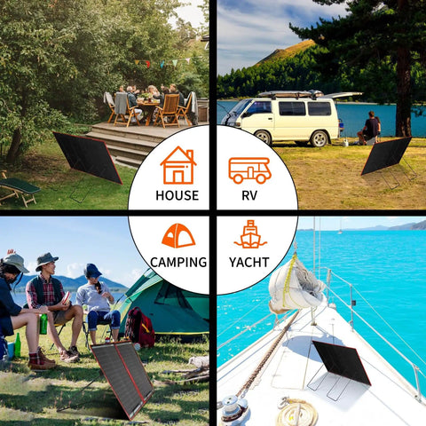 Two Pack Portable Folding Solar Panel Stand No Fixed Install Required Sturdy Lightweight Design used on RV Camping Yacht