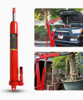 8 Ton Hydraulic Long Ram Jack With Dual Piston Pump, 26.2 Inch to 46 Inch Lift Range, Clevis Base with engine and tree hoist