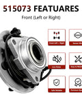 Front Wheel Hub Bearing Set For Dodge Ram 1500 2002 2003 2004 2005 Pair Wheel Hub Assemblies Direct Fit Durable Replacement