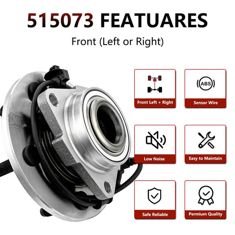 Front Wheel Hub Bearing Set For Dodge Ram 1500 2002 2003 2004 2005 Pair Wheel Hub Assemblies Direct Fit Durable Replacement