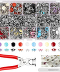 9.5mm Metal Snap Button Kit Set For Sewing And DIY Fashion Projects Pro Grade Snaps With Ergonomic Pliers and colorful buttons