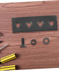 Heavy Duty Sliding Barn Door Track Connector Kit With Flat Straight Brackets Built To Last Sturdy Hardware components on wood surface