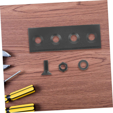 Heavy Duty Sliding Barn Door Track Connector Kit with metal bracket, bolt, and tools on wooden surface for repair.