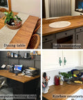 Wood Grain Peel And Stick Wallpaper For Countertops And Cabinets Waterproof Easy To Clean Self Adhesive Removable Vinyl Roll Rustic Brown Yellow 17.7 Inch Wide By 78.7 Inch Long DIY Friendly No Mess Kitchen Remodel used on dining table, bath countertop, desk, and kitchen