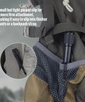 Archer 2A V3 LED Flashlight 500 Lumens Mini AA EDC Pocket Rocket Light clipped to a backpack, showing secure attachment and portability.