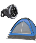 Two Person Dome Tent And Hanging LED Lantern Fan Camping Gear Set For Backpacking Hiking Or Backyard Adventures