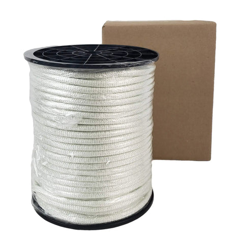 1/4 Inch Nylon Rope On 250 Ft Spool, Solid Braid Utility Cord, UV Resistant, Sturdy Spool for Multiple Uses