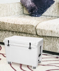 Cabinet Wheel Furniture Casters with Brake, Silent ABS Mobility Base on a rug beside a sofa.