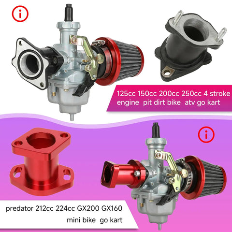 Beefed Up PZ27 Carburetor Kit Throttle Assembly Replacement For Predator 212cc 196cc Coleman CT200U kit components displayed