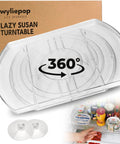 Rectangular Refrigerator Lazy Susan With 360 Degree Turntable for fridge organization and pantry storage, includes suction cups
