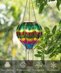Colorful Valentines Day Outdoor Lantern Solar Powered Hot Air Balloon Lights For Garden And Yard Hanging in rain