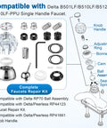 Faucet Repair Kit With Handle For Delta And Peerless RP44123 Includes Ball Assembly Seats Springs Cam Cap Adjusting Ring Bonnet
