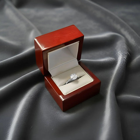 Lab Grown Diamond Engagement Ring Round Cut Solitaire In 14K White Gold, D Color, VS1 VS2 Clarity, 3 Carat, 4 Prong Setting, Eco Friendly