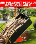 Beefy Heavy Duty Steel Dump Cart With 15 Cubic Feet Capacity, Pull Behind Utility Cart, tipping firewood, removable sides