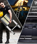 Lightweight Aluminum Telescoping Ladder 10.5 Ft Easy Fold Non Slip Feet Portable Collapsible Extension Ladder For Home Roof Loft RV Work EN131 Certified 330 Lb Max Capacity Versatile DIY Gear displayed in use and storage options