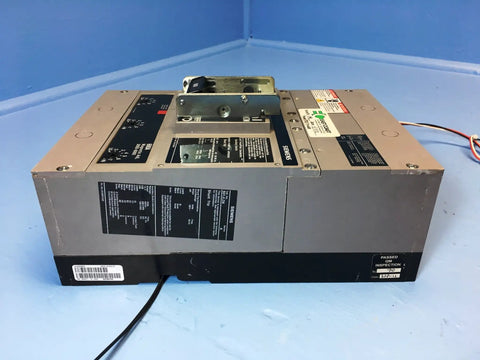 Top Dollar 600 Amp Three Pole Molded Case Circuit Breaker side view showing connections, built tough for heavy industry use.
