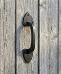 Rustic Cast Iron Outdoor Gate Handles 3 Pack With Ergonomic Grip Sliding Barn Door Pulls For Garage And Fence, Aged Iron Finish