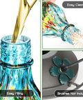 Close-up of Hand Blown Glass Hummingbird Feeder For Outdoors Hanging 24oz Nectar Bottle with cleaning and filling features
