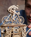 Automaton Cyclist 3D Wooden Puzzle Kit For Adults Mechanical Bicycle Model And Brain Teaser Hobby Set Vintage Style Craft Build For Men Hands On DIY Project Relaxing Puzzle To Launch The Cyclist, wood model