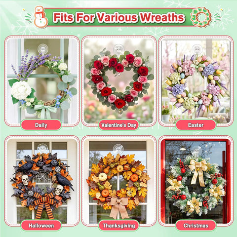 Straight Up Heavy Duty Suction Wreath Hanger Set Of Two Clear Window Clips For Glass Patio Doors And Bathroom Mirrors Got Your Back With Killer Twenty Two Pound Hold And Invisible Look That Plays Nice With Any Home Decor Setup