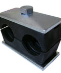 Twin Series Pipe Clamp For Weld Mounting, Polypropylene Body With Zinc-Plated Steel Hardware, 1-1/8 Inch Tube Size