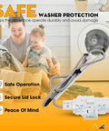Washer Door Lock Latch Switch Replacement For Cabrio And Top Load Washers shown with features and benefits in family laundry setting.
