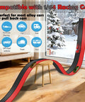 Flexible 15 Ft Race Track Starter Set With Strong Suction Cups For Kids 3 Plus on window with diecast cars, indoor use