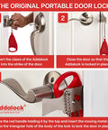 Installation steps for portable door lock for travel and home security easy to install fits most inward swinging doors durable one piece latch lock
