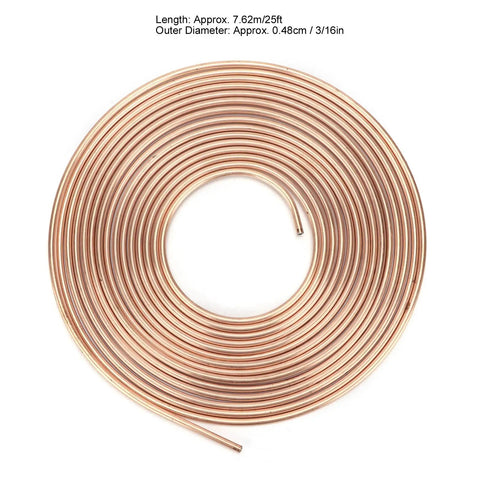 Gearhead Grade Copper Plated Brake Line Tubing 25ft Coil With 3 16in OD And 0.028in Wall Flexible Hydraulic Brake Hose