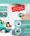 Cool Remote Control Airplane Toy For Toddlers With Lights And Sounds Two Play Modes Safe Design For Little Ones Musical RC Helicopter Gift