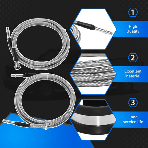 Rugged Stainless Steel Fuel Line Kit With Flexible Braided Lines For 2004-2010 Chevy Silverado 1500 Classic 2500 3500 HD And GMC Sierra 1500 Classic Replaces 15946200 showing coils and quality details.