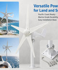 Powerful 1200W Wind Generator With 5 Blade High Efficiency Turbine Low Start Up Speed At Two Point Five Meters Per Second