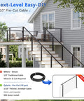 Lock Down Your Deck With This Hella Solid Cable Railing Post Kit And Handrail Modular Single Side Tension Design guarantees quick assembly for a porch balcony.