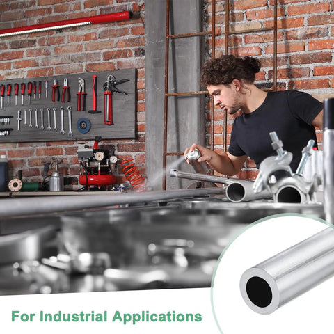 Person working with Pro Grade Versatile 300mm 6063 Aluminum Round Tube Seamless Pipe 11mm ID 17mm OD For Construction Machining Diy Projects Outdoor Use