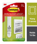 Heavy Duty Large Picture Frame Hanging Strips White Holds 16 Lbs 24 Pairs Total Across 4 Packs No Drill No Mess Damage Free Mount