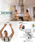 Installation of 4 Pack 4 Inch Square LED Recessed Retrofit Lights With 5 CCTs 2700K 3000K 3500K 4000K 5000K 750 Lumens 11W Dimmable Wet Rated Ceiling Can Lights DIY Friendly White Square Trim ETL Listed